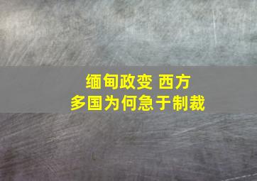 缅甸政变 西方多国为何急于制裁